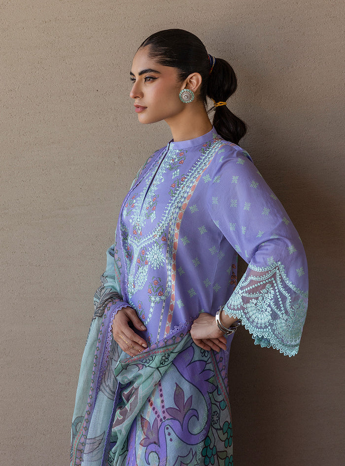 Zainab Chottani | Tahra Lawn 25 | Lina L Light Lavender Lawn