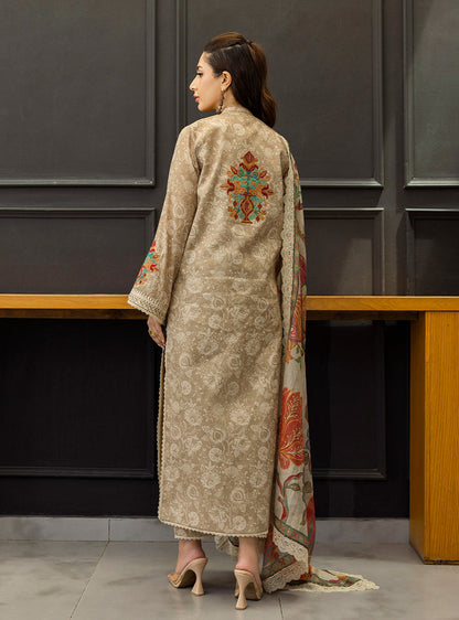 Zainab Chottani | Tahra Lawn 25 | Aymah Custom Size Desert Sand Lawn