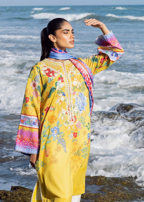 Sadaf Fawad Khan | Siraa Lawn 25 | Sea Flora M Yellow Lawn