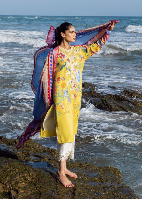Sadaf Fawad Khan | Siraa Lawn 25 | Sea Flora L Yellow Lawn