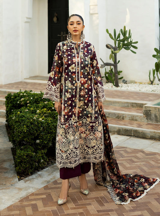Zainab Chottani | Chikankari 25 | Reeya - 10B XS Plum Chikankari