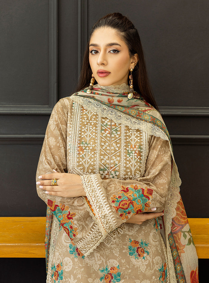 Zainab Chottani | Tahra Lawn 25 | Aymah XL Desert Sand Lawn