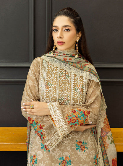 Zainab Chottani | Tahra Lawn 25 | Aymah XL Desert Sand Lawn