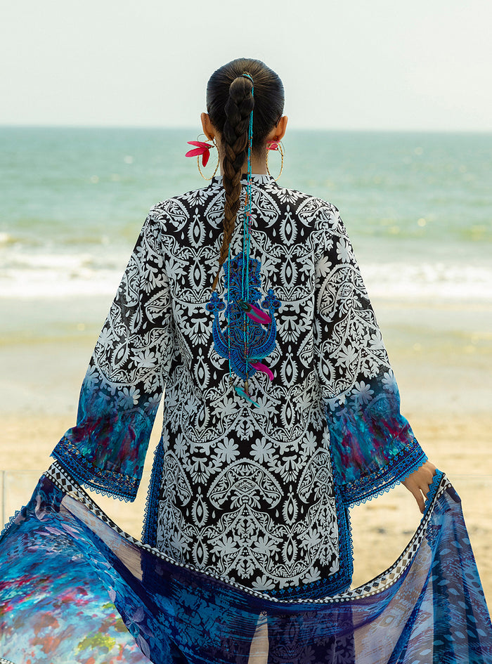 Zainab Chottani | Tahra Lawn 25 | Bella M Blue Lawn