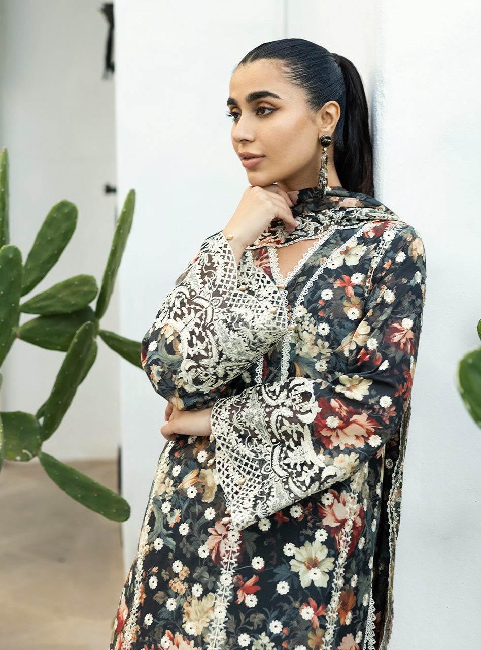 Zainab Chottani | Chikankari 25 | Reeya - 10A M Black Chikankari