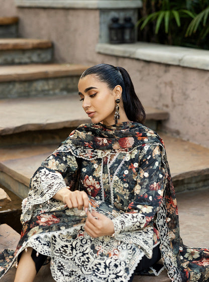 Zainab Chottani | Chikankari 25 | Reeya - 10A XL Black Chikankari