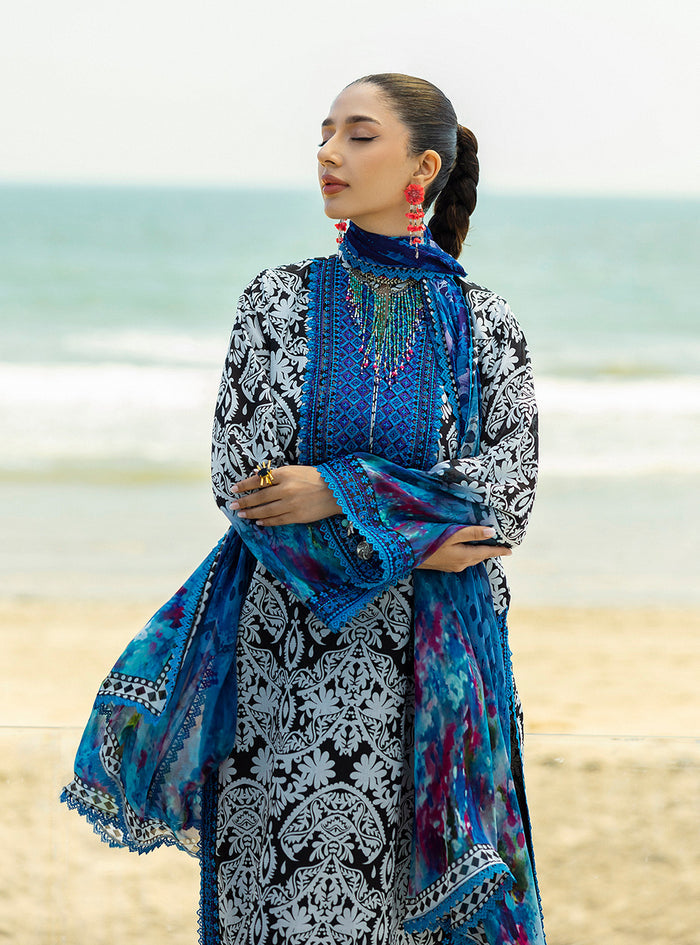 Zainab Chottani | Tahra Lawn 25 | Bella L Blue Lawn