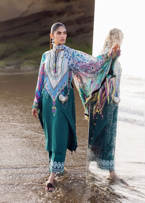 Sadaf Fawad Khan | Siraa Lawn 25 | Surf Gypsy XS Sea Green Lawn