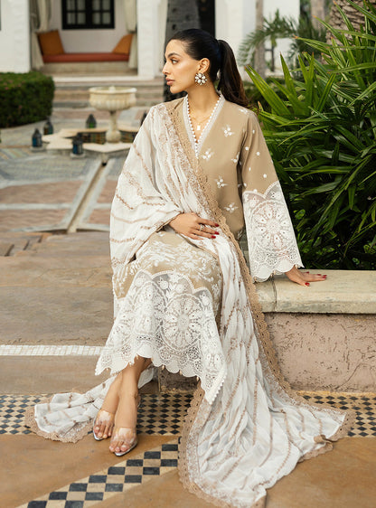 Zainab Chottani | Chikankari 25 | Sia - 11A XL Sand Chikankari