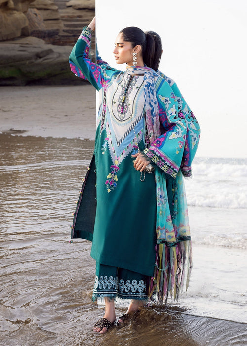 Sadaf Fawad Khan | Siraa Lawn 25 | Surf Gypsy XL Sea Green Lawn