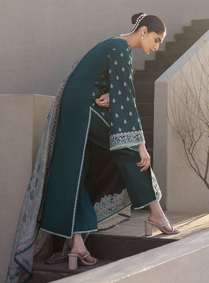 Zainab Chottani | Tahra Lawn 25 | Mina XL Teal Green Lawn