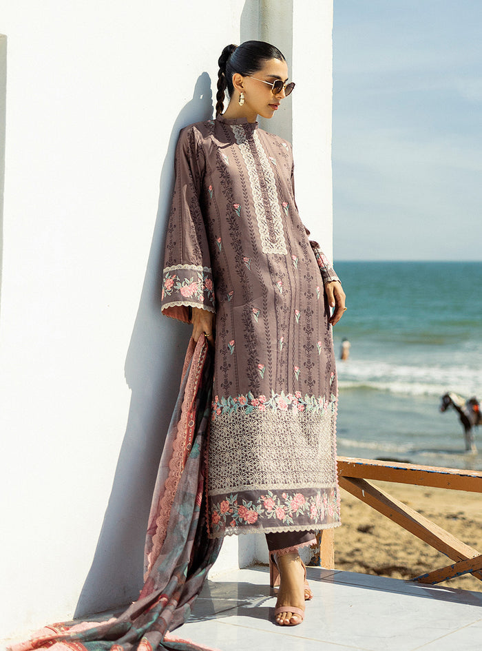 Zainab Chottani | Tahra Lawn 25 | Samayra S Chocolate Brown Lawn