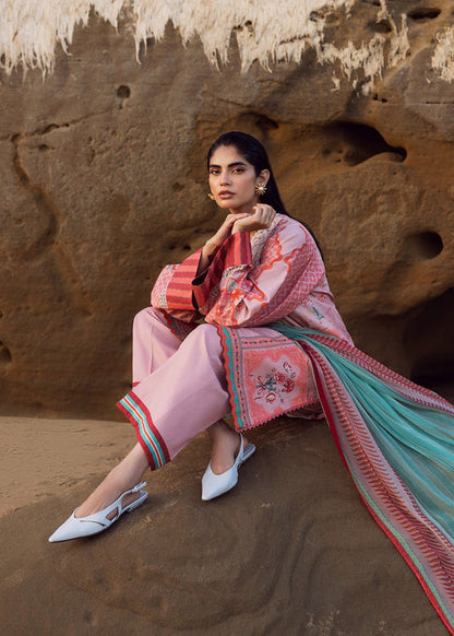 Sadaf Fawad Khan | Siraa Lawn 25 | Bows & Ribbons XL Pink Lawn