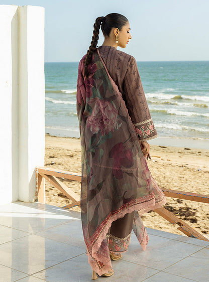 Zainab Chottani | Tahra Lawn 25 | Samayra M Chocolate Brown Lawn