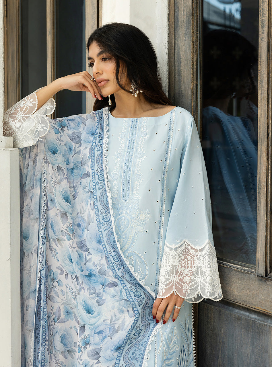 Zainab Chottani | Chikankari 25 | Liyah - 7B L Light Blue Chikankari