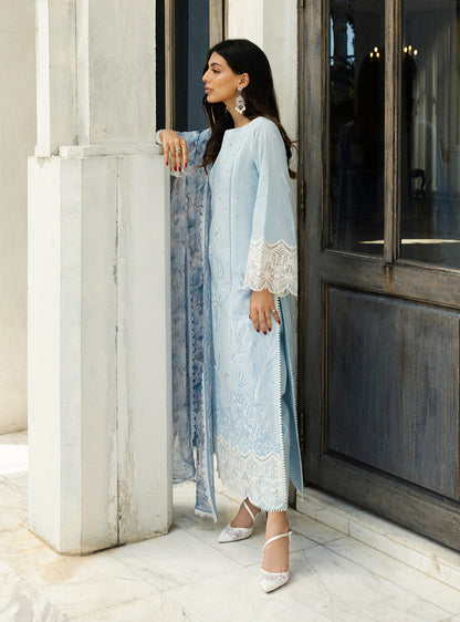 Zainab Chottani | Chikankari 25 | Liyah - 7B S Light Blue Chikankari