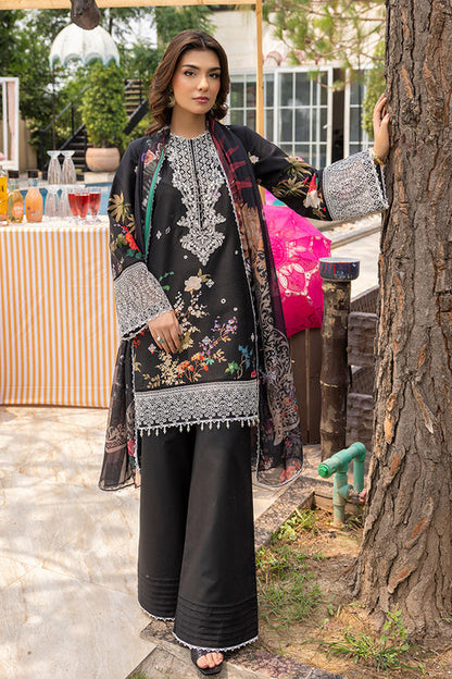 Saad Shaikh | Lawn 25 | Black - Zestel XL Black Lawn
