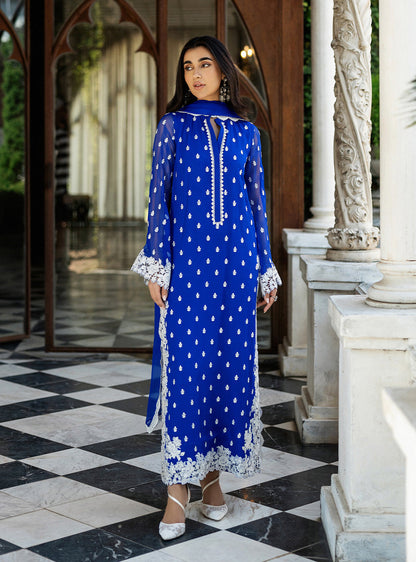 Zainab Chottani | Ramadan Edit 25 | Cobalt Dreamscape XS Cobalt Blue Pure Chiffon