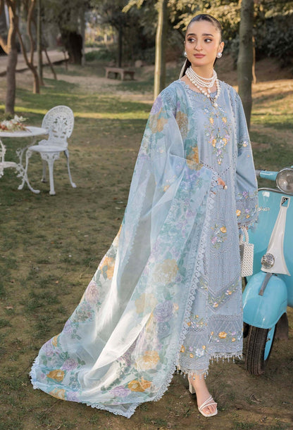 Adans Libas | Gul Rukh Lawn 25 | RUKH 2833 XS Blue Gray Lawn