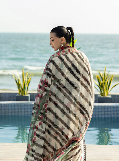Zainab Chottani | Tahra Lawn 25 | Azureh Custom Size Pearl White Lawn