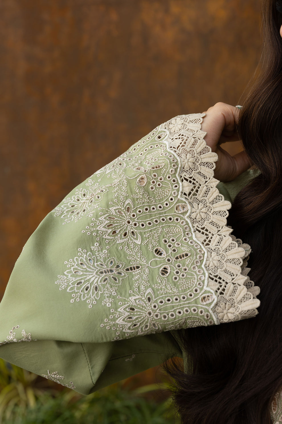 Florent | Eid Collection | FEF - 1A Custom Size Mint Green Chikankari