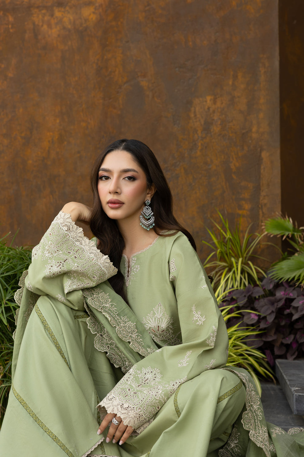 Florent | Eid Collection | FEF - 1A XL Mint Green Chikankari