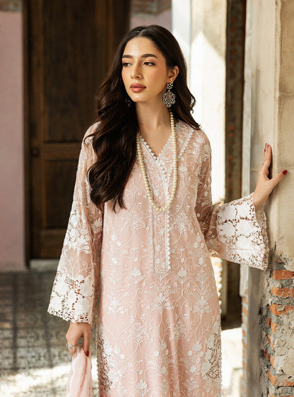 Zainab Chottani | Ramadan Edit 25 | Salmon Pink Celeste M Pale Peach Pure Chiffon