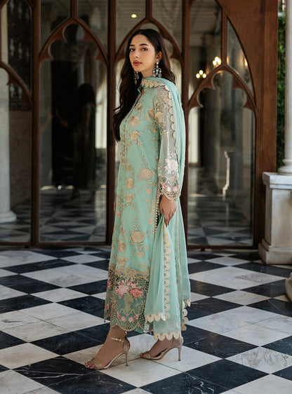 Zainab Chottani | Ramadan Edit 25 | Seafoam Serenity S Mint Green Pure Chiffon