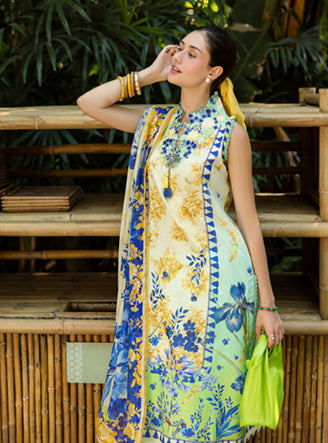 Roheenaz | Ethereal Bloom Lawn 25 | Celora S Mint Printed lawn
