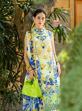 Roheenaz | Ethereal Bloom Lawn 25 | Celora L Mint Printed lawn