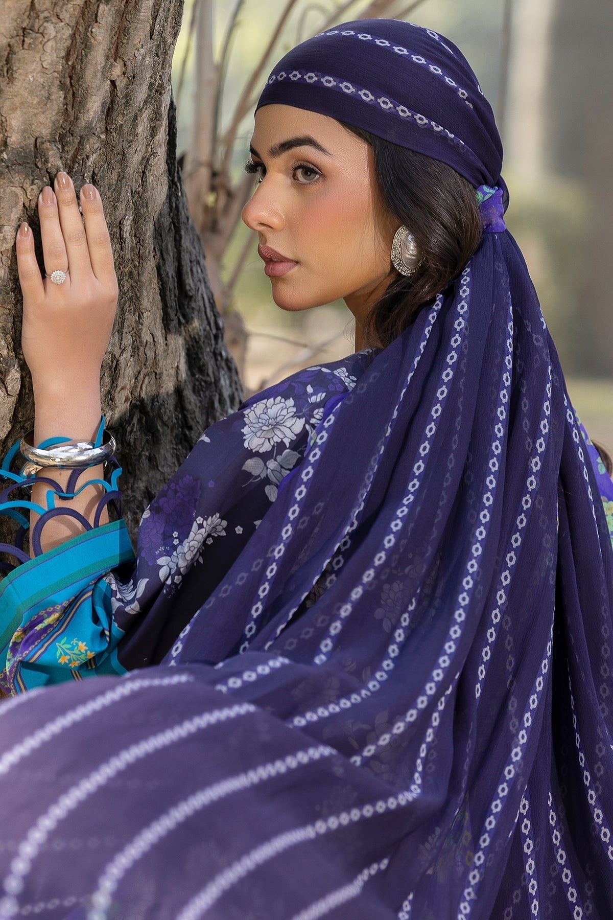 Charizma | C prints Lawn |CP5-15 L Navy Lawn