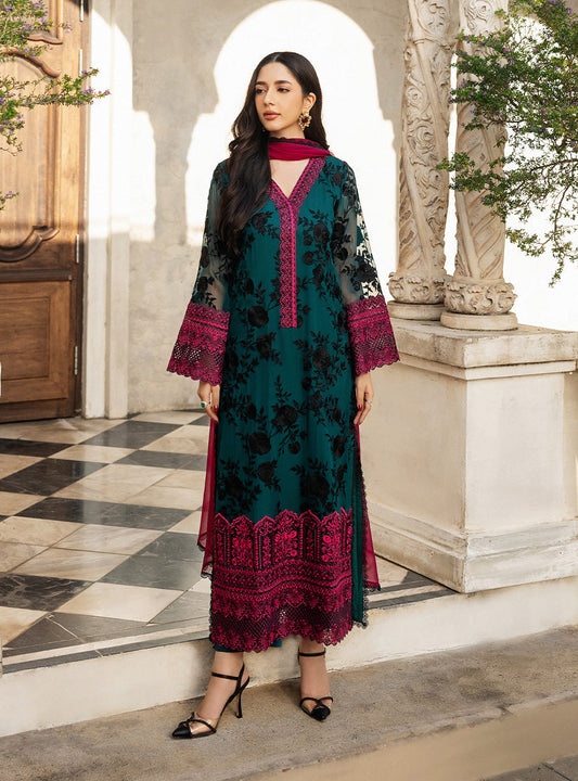 Zainab Chottani | Ramadan Edit 25 | Emerald Twilight XS Emerald Green Pure Chiffon