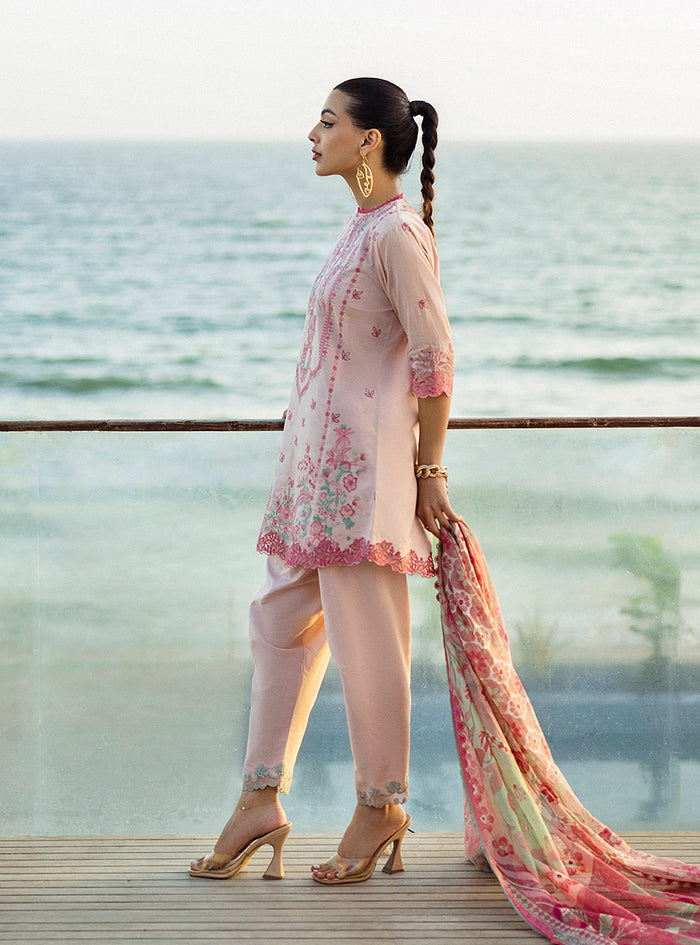 Zainab Chottani | Tahra Lawn 25 | Kaira Custom Size Light Pink Lawn