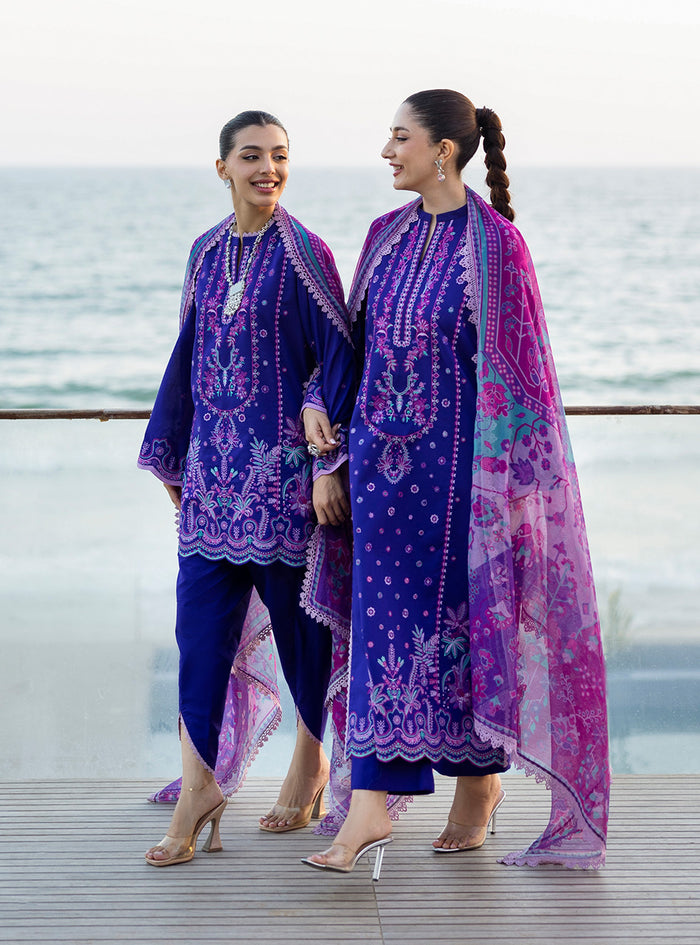 Zainab Chottani | Tahra Lawn 25 | Alayah L Cobalt Blue Lawn