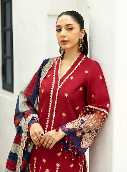 Zainab Chottani | Chikankari 25 | Elma - 3A M Red Chikankari