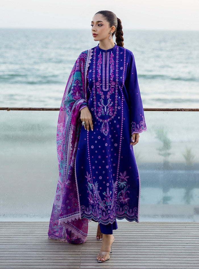 Zainab Chottani | Tahra Lawn 25 | Alayah S Cobalt Blue Lawn