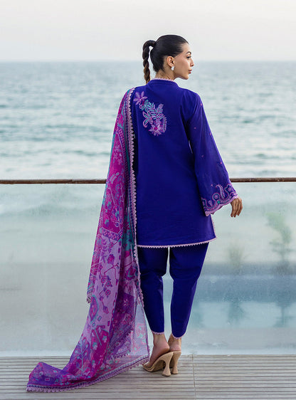 Zainab Chottani | Tahra Lawn 25 | Alayah M Cobalt Blue Lawn