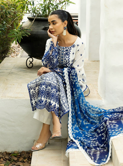 Zainab Chottani | Chikankari 25 | Reem - 8A XL White Chikankari