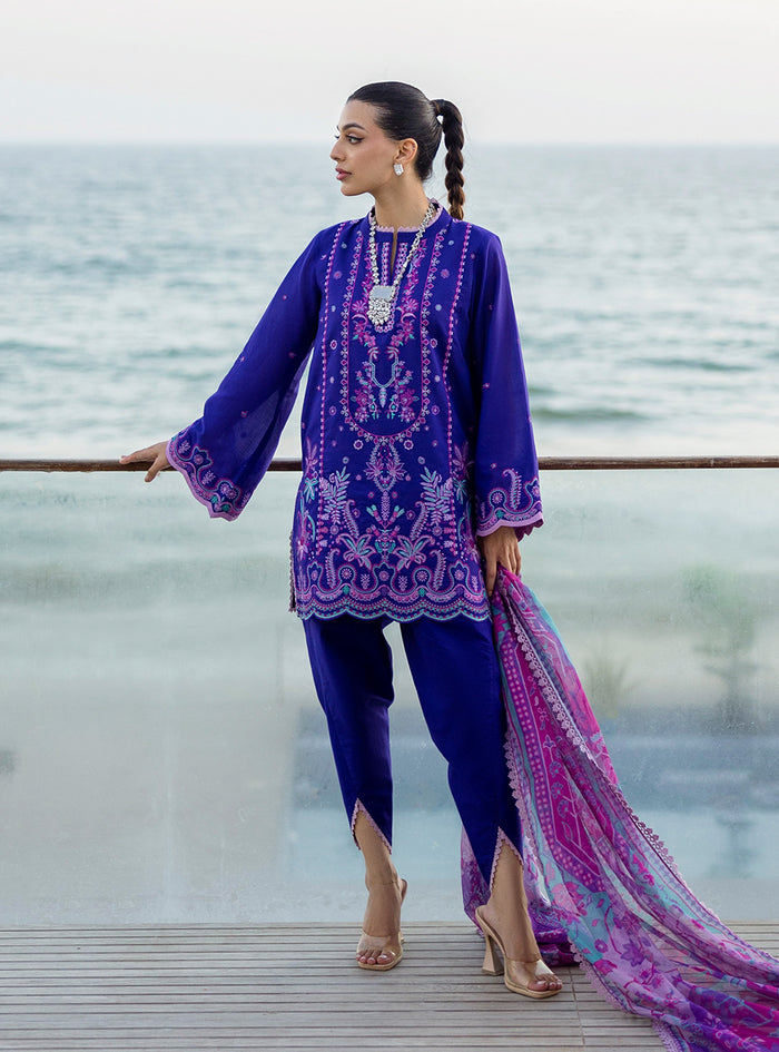 Zainab Chottani | Tahra Lawn 25 | Alayah XL Cobalt Blue Lawn
