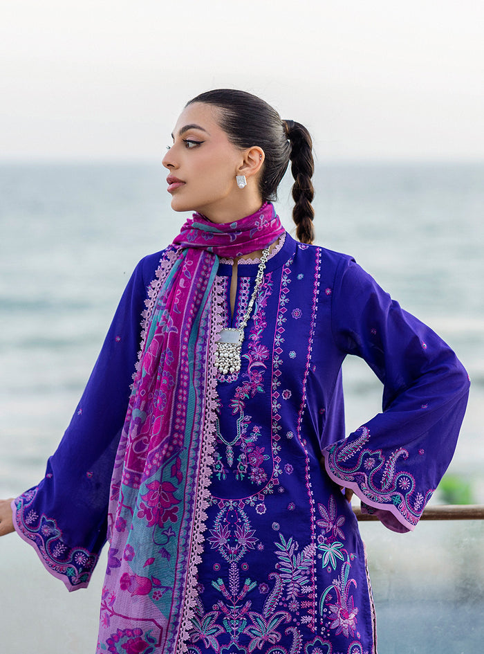 Zainab Chottani | Tahra Lawn 25 | Alayah Custom Size Cobalt Blue Lawn