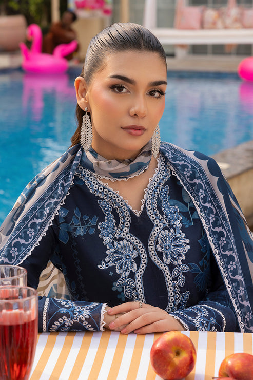 Saad Shaikh | Lawn 25 | Navy Blue - Blue Mirage M Navy Blue Lawn