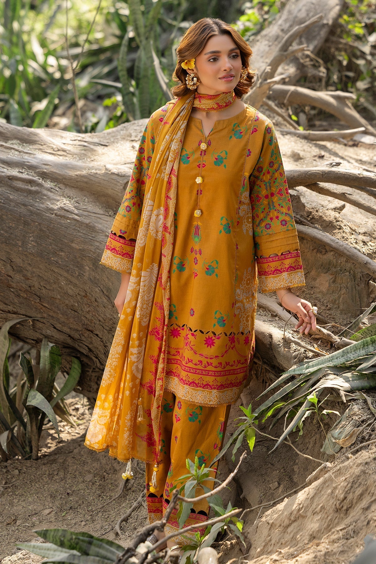 Charizma | C prints Lawn | CP5-13 L Mustard Yellow Lawn