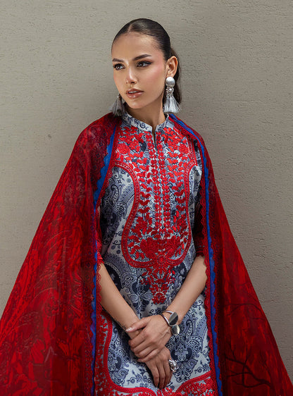 Zainab Chottani | Tahra Lawn 25 | Syra L Blue Gray Lawn