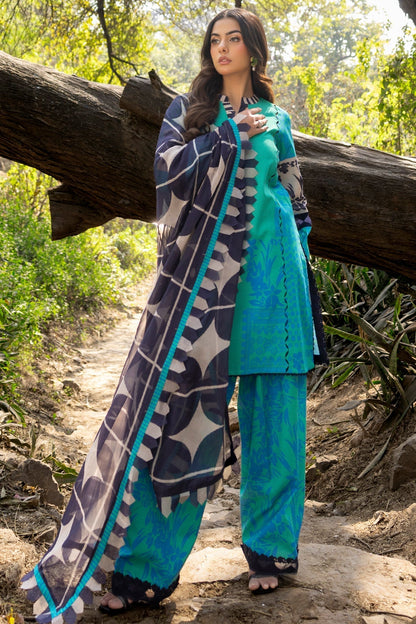 Charizma | C prints Lawn | CP5-17 S Bright Teal Lawn