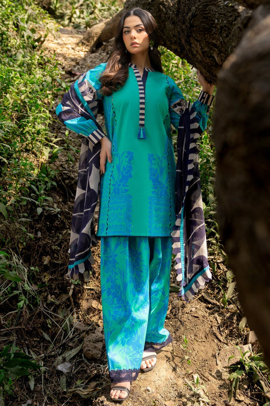 Charizma | C prints Lawn | CP5-17 XS Bright Teal Lawn