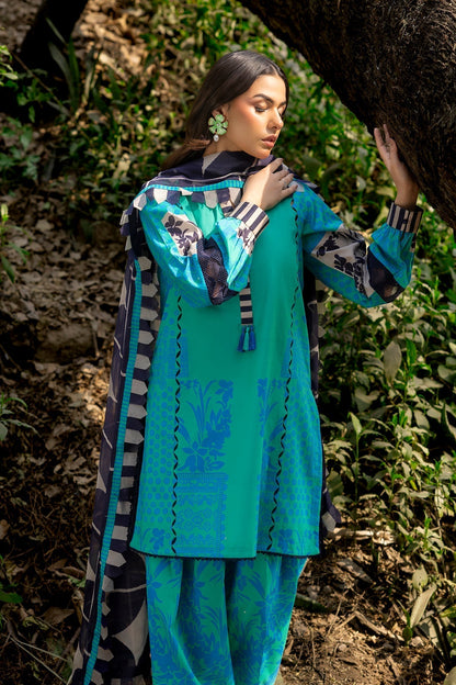 Charizma | C prints Lawn | CP5-17 Custom Size Bright Teal Lawn