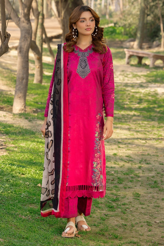 Charizma | C prints Lawn | CP5-12 XS Carrot Pink Lawn
