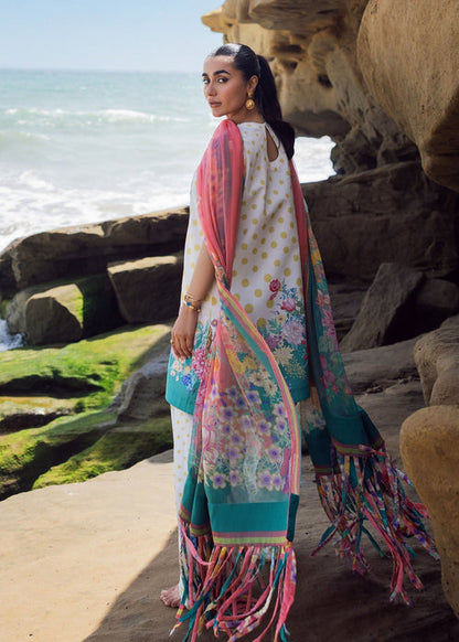 Sadaf Fawad Khan | Siraa Lawn 25 | Retro Polka S Off White Lawn