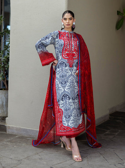 Zainab Chottani | Tahra Lawn 25 | Syra S Blue Gray Lawn