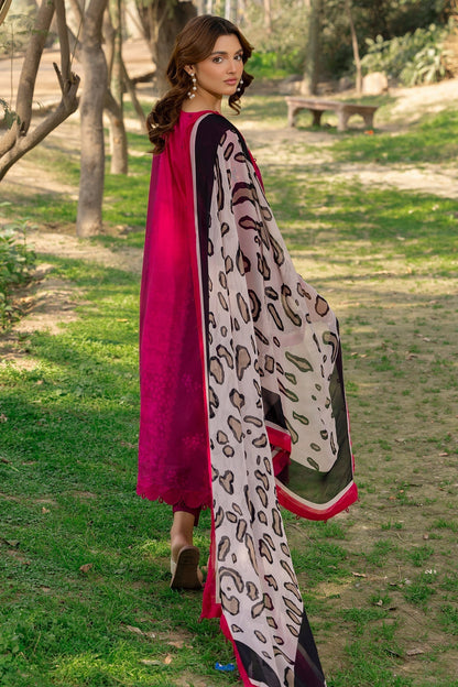 Charizma | C prints Lawn | CP5-12 S Carrot Pink Lawn